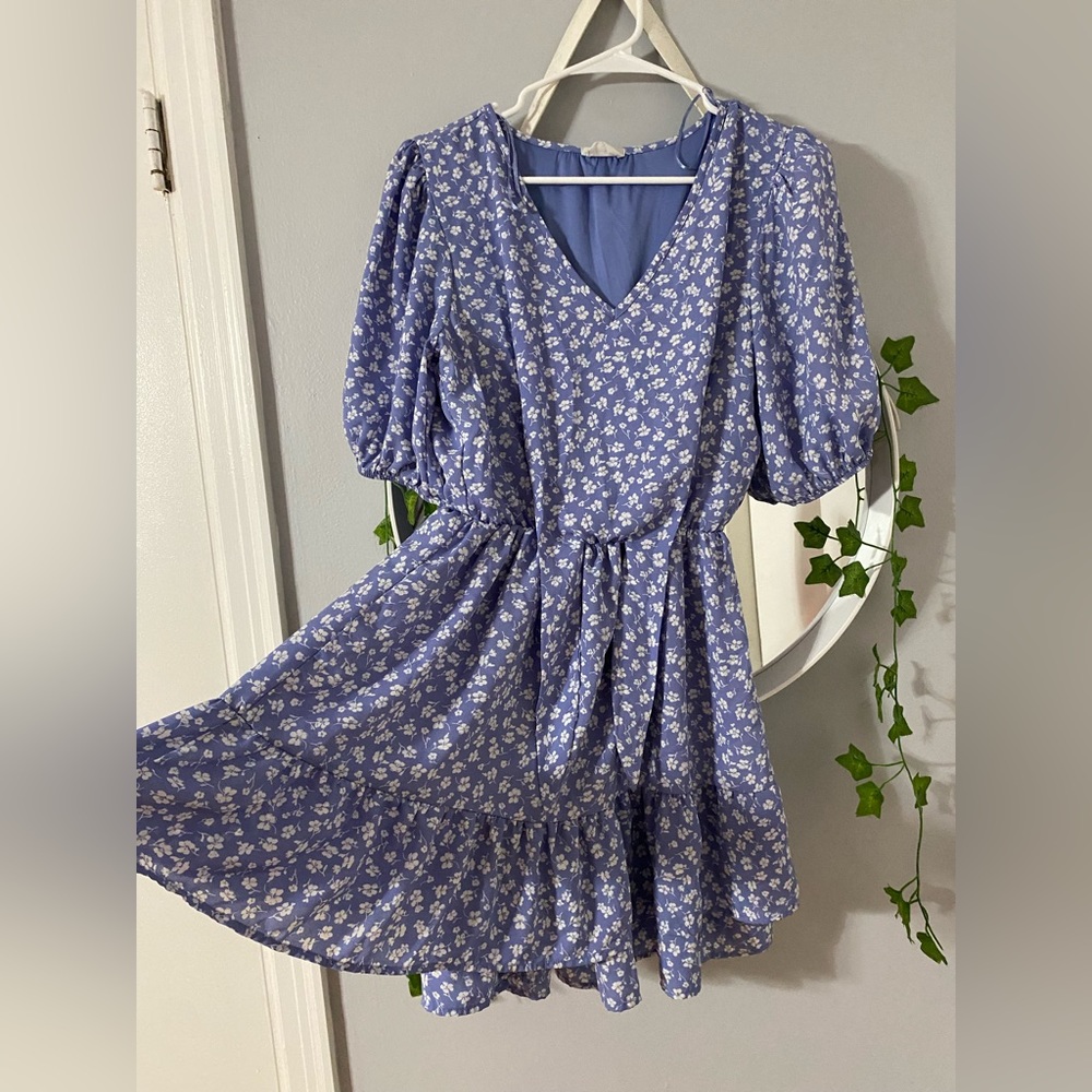 Sienna Sky light blue white floral dress
